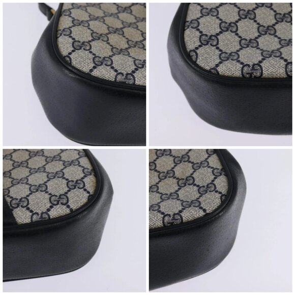 GUCCI GG Supreme Sherry Line Shoulder Bag PVC Navy Gold 72 02 024 Auth 145654 - Picture 16 of 16